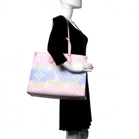 Louis Vuitton Monogram Coated Canvas Escale OnTheGo GM Tote Bag Pink Pastel - Picture 2 of 13